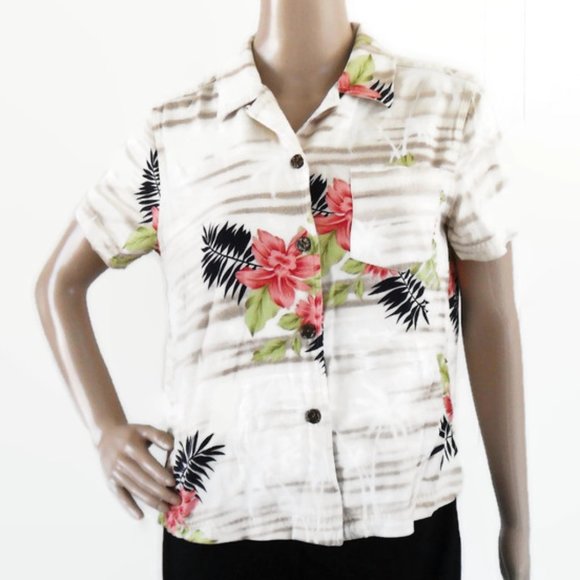 ISLAND SANDS Women's Size Medium Tropical Blouse - Picture 5 of 8
